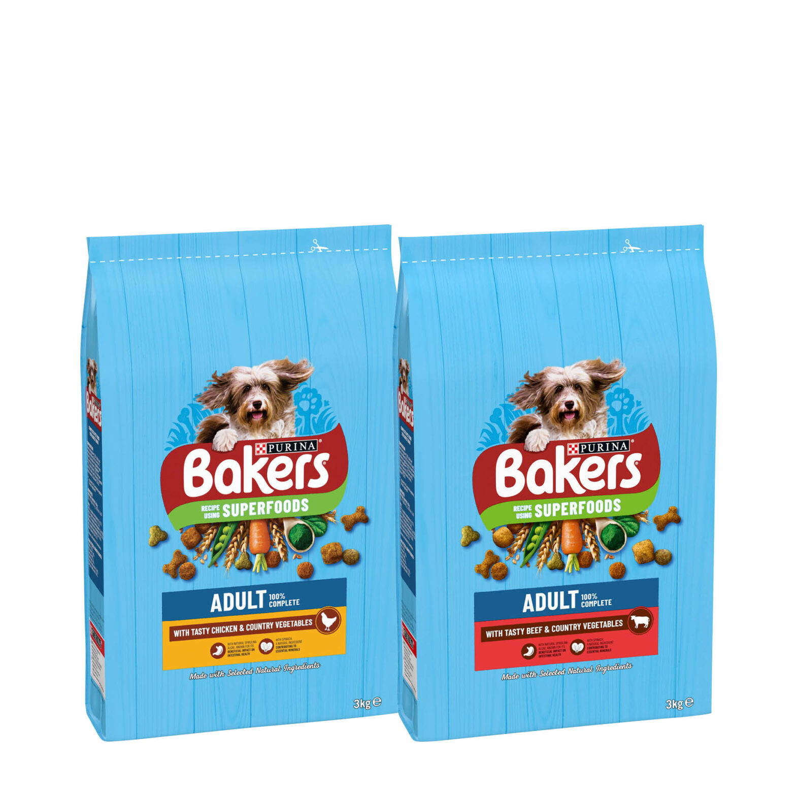 Bakers Adult Chicken with Vegetables Dry Dog Food / Bakers Adult Beef with Vegetables Dry Dog Food
