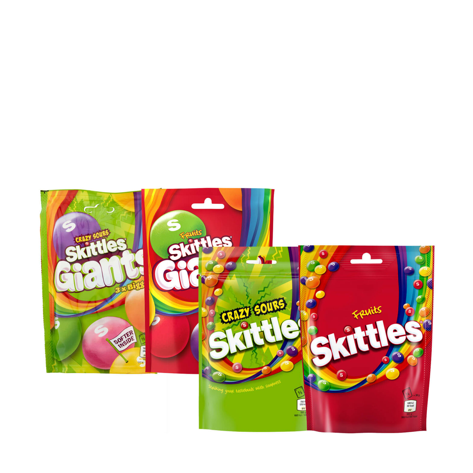 Skittles Crazy Sours Giants Pouch  / Skittles Fruits Giants Pouch  /Skittles Sour Pouch / Skittles Fruits Pouch