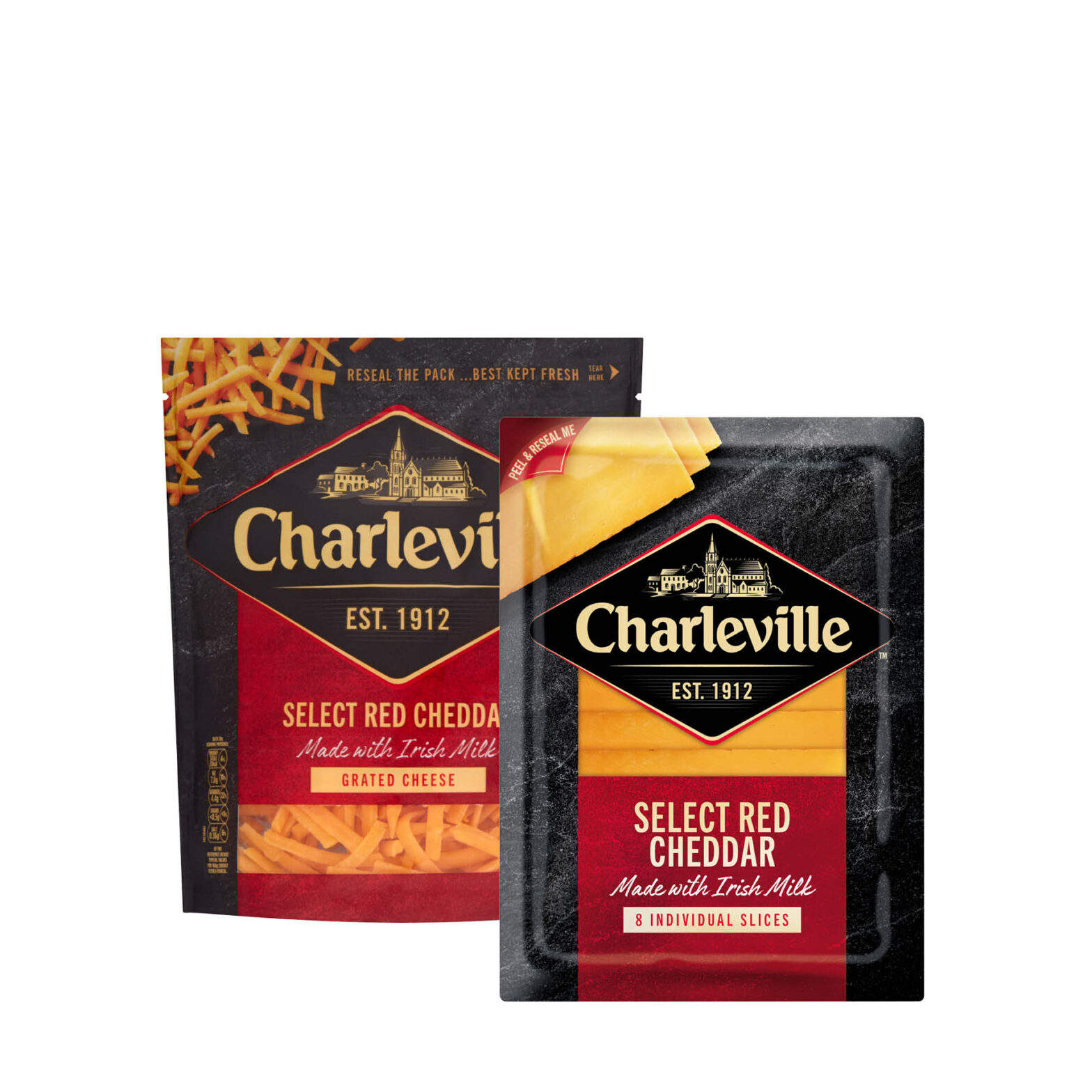 Charleville Red Grated Cheddar Cheese / Charleville Select Sliced Red Cheddar Cheese