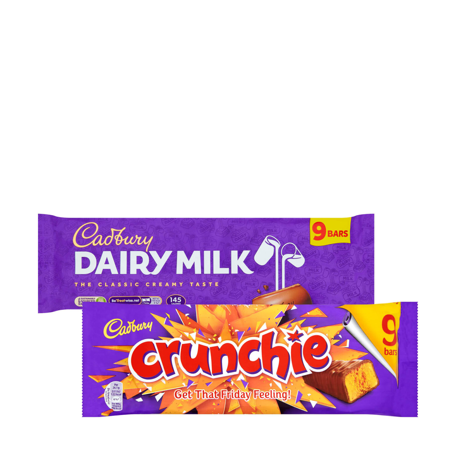 Cadbury Crunchie Bar 9 Pack / Cadbury Dairy Milk Bar 9 Pack