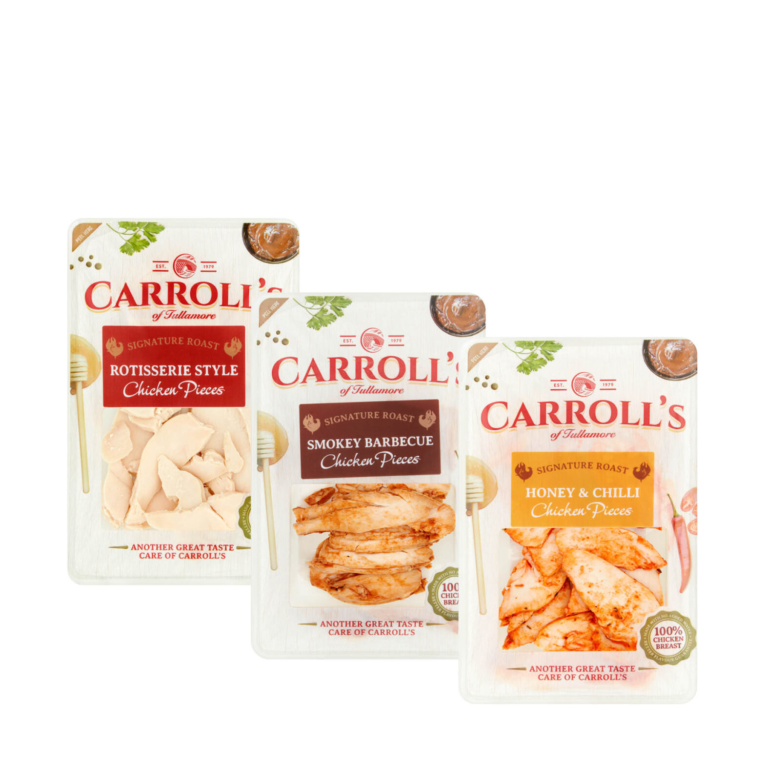 Carroll’s Rotisserie Style Chicken / Smokey BBQ Chicken / Honey & Chilli Chicken Pieces