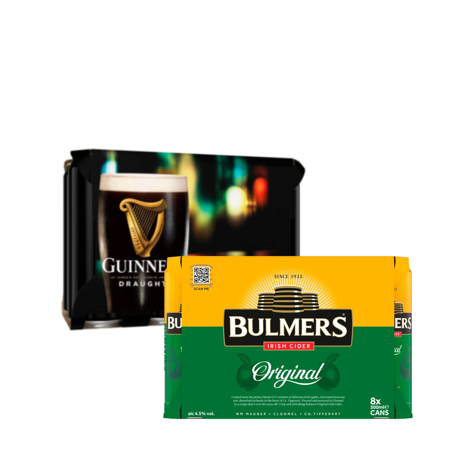 Guinness Draught Stout Can / Bulmers Original Cider Can 8 Pack