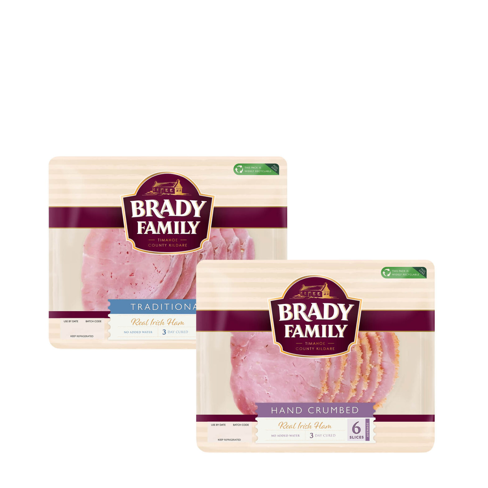 Brady Family Real Irish 
Traditional / Crumbed Ham 
Slices