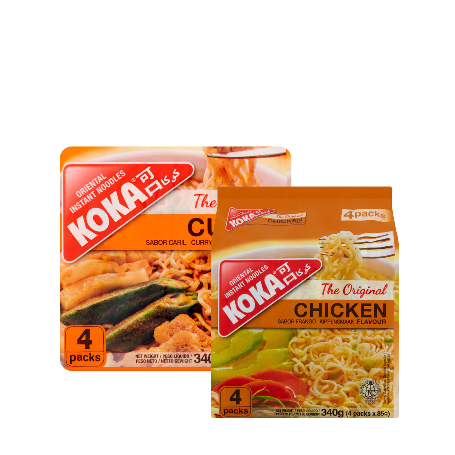 Koka Curry / Chicken Flavour Oriental Instant Noodles 4 Pack