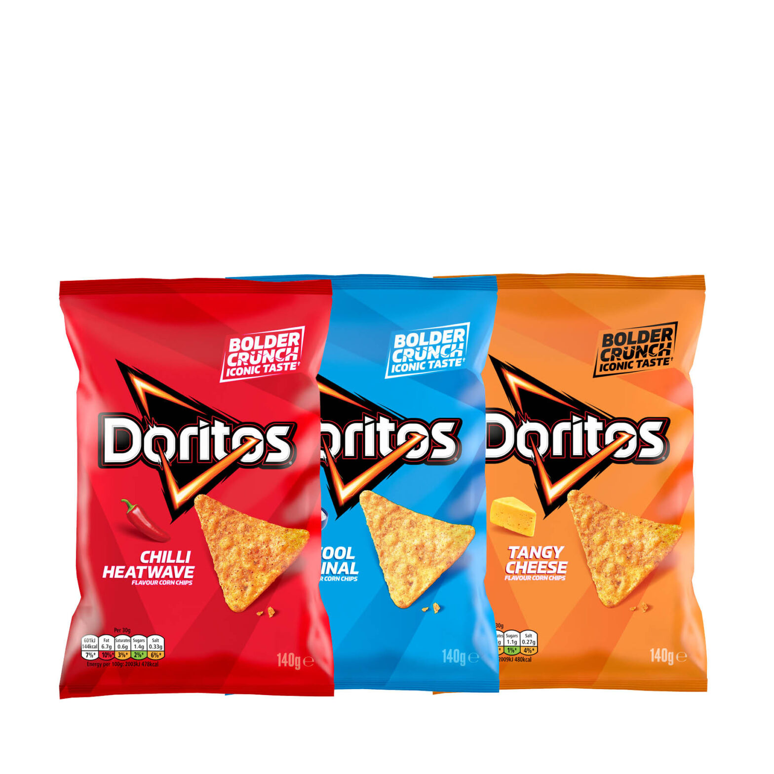 Doritos Chilli Heatwave / Cool Original / Tangy Cheese