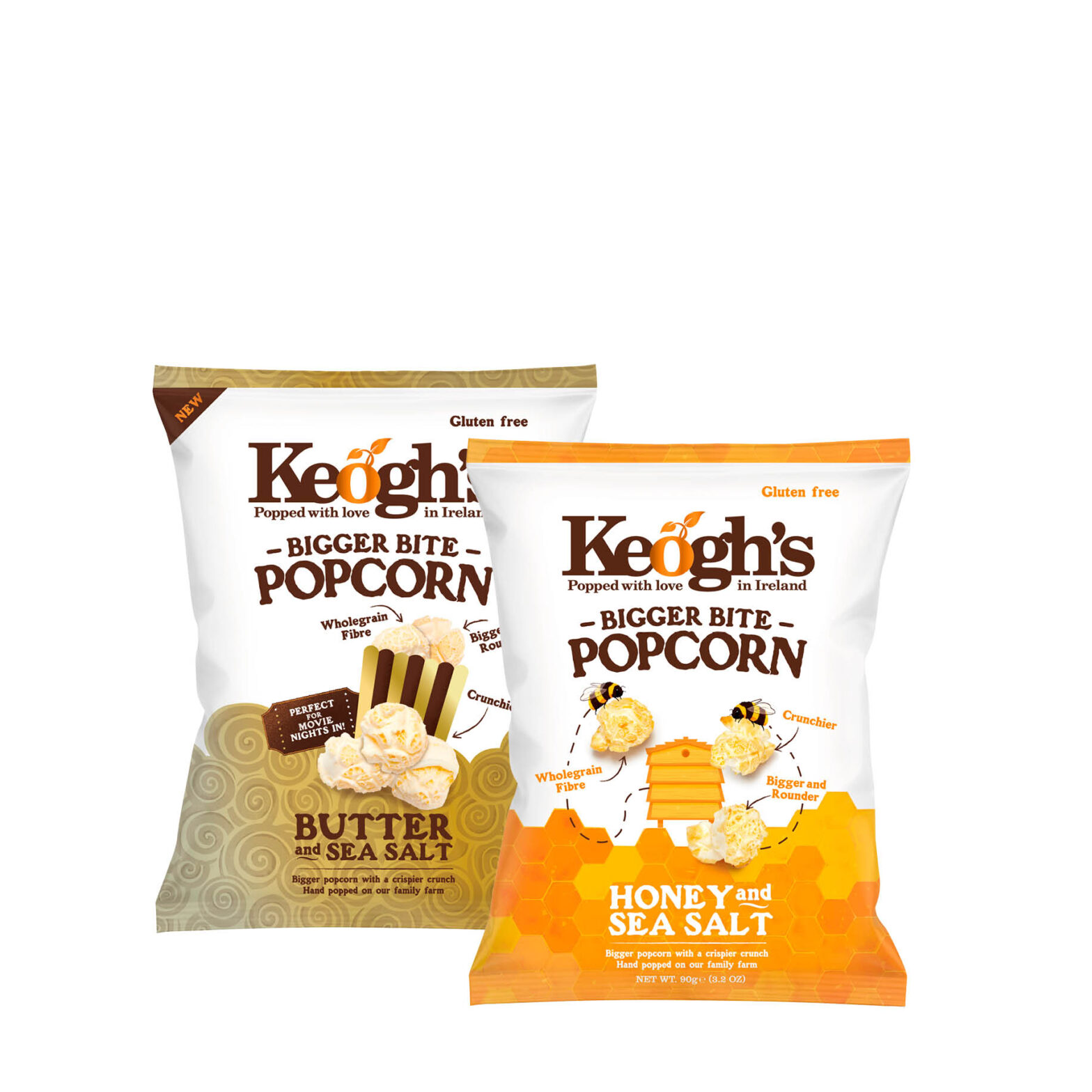 Keogh’s Bigger Bite Butter & Sea Salt / Honey & Sea Salt Popcorn Bag